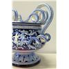 Image 9 : Blue & White Ceramic Italian Vase with Ornate Handles 12"H