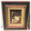 Image 5 : 2 Still Life Paintings: Lantern and Wine/Clock, Artist Andrew Annenberg 1967, On Wood, 11.5" x 13.5"