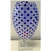 Image 8 : Footed Cobalt Cut Crystal Vase 14" Tall