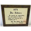 Image 1 : The Jim Nabors Fan Club' Plaque, Signed, 1974 (12" x 10.5")
