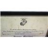 Image 2 : Framed 'Honorary Recruit' Marine Corps League, 1965 Signed & Sealed 11.5" x 9"