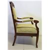 Image 2 : Upholstered Wood Armchair w/ Carved Backrest, 38" Back Ht.