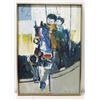Image 1 : Framed Original Painting on Canvas, 'Le Cirque', Artist John Young, Signed, 29" x 41" (water damage?