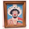 Image 1 : Framed Embellished Giclee on Canvas, 'Amigo' by Red Skelton, Signature on Back, 1984 (19x22.5)