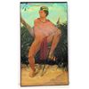 Image 1 : 40" x 69" Framed Giclee Canvas, Ancient Hawaiian Warrior Chief, Signed, Artist Joseph Baier? 1977