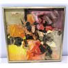Image 1 : Framed Original Abstract Painting on Canvas, Artist John Young, Signed 19" x 19"