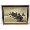 Image 1 : Framed Original Painting, The Cavalry, Artist G. Rastroft, Signed 46" x 34"
