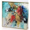 Image 8 : Framed Original Abstract Painting, Artist John Young, Signed  41" x 41" (photo in Lot 471 shows this