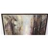 Image 2 : Original Painting, Dark/Light Abstract by Artist Gaggete (artist bio on back of canvas) 29" x 21"
