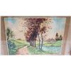Image 2 : Color Etching, Dirt Road Lined with Trees, Artist Signed 21.5" x 17"