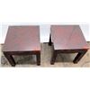 Image 2 : Pair of Lacquer-Enameled Side Tables (the glass tops show in these tables were broken and have been 