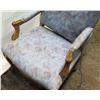 Image 13 : Silk Upholstered Wood Chair, Carved Details, 45" Back Ht.