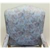 Image 3 : Silk Upholstered Wood Chair, Carved Details, 45" Back Ht.