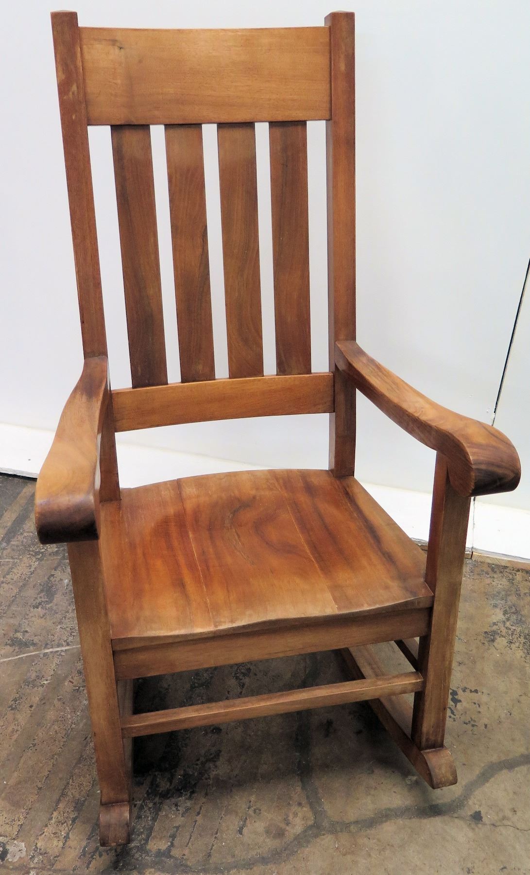 Koa Wood Rocking Chair w/ Scroll Armrests (by Martin & McArthur) 44 ...