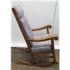 Image 8 : Koa Wood Rocking Chair w/ Scroll Armrests (by Martin & McArthur) 44" Back Ht.