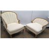 Image 1 : Tufted Ivory Upholstered Settee and Ottoman