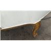 Image 8 : Tufted Ivory Upholstered Settee and Ottoman