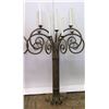 Image 2 : Pair of Tall Cast Iron Wall-Mount Candelabra 59"H, Approx. 35"W
