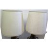 Image 3 : Pair of Large Painted Lamps w/ Metal Overlay, 57"H