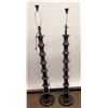 Image 1 : Pair of Espresso Pillar Lamps