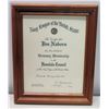 Image 1 : Framed 'Honorary Membership' Certificate of Navy League of the U.S. 2003