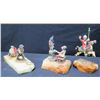 Image 1 : Qty 3 Clown Figurines on Natural Stone Bases, Signed by Artist Ron Lee