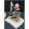 Image 8 : Qty 4 Clown Figurines on Natural Stone Bases, Signed by Artist Ron Lee