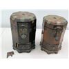 Image 1 : Qty 2 Vintage Wooden Decorative Cannisters