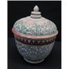 Image 8 : Qty 2 Vintage Handpainted Ceramic Jars w/ Lids (taller one is 7.5"H)