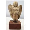 Image 2 : Qty 3 Antique Figurines: Clay, Metal, Wood