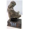 Image 8 : Qty 3 Antique Figurines: Clay, Metal, Wood
