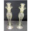 Image 2 : Pair of Tapered Glass Candleholders 18" H