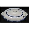 Image 2 : Glazed White/Blue Empire Ware Tureen w/ Small Ladle