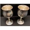 Image 1 : 2 Stemmed Wine Goblets, Marked 'Reed & Barton Sterling X115' Monogrammed 'N'