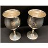 Image 1 : 2 Stemmed Wine Goblets, Marked 'Reed & Barton Sterling X115' Monogrammed 'N'