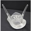 Image 2 : Pair of Lalique (France) Frosted Abstract Sylvie Bird Flower Vase, Approx. 8.5"H