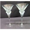 Image 1 : Pair of Stemmed Tall Martini Glasses, Approx. 9" H