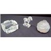 Image 1 : Small Frosted Lalique Tray, Horse Figurine & Fish Motif Vase