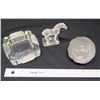 Image 8 : Small Frosted Lalique Tray, Horse Figurine & Fish Motif Vase