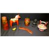 Image 1 : Painted Wooden Ethnic Objects: Horse, Boomerang, etc