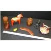Image 8 : Painted Wooden Ethnic Objects: Horse, Boomerang, etc