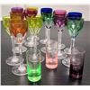Image 1 : Qty 13 Small Baccarat Harcourt Rhine Crystal Stemmed Cordial Glasses, 3 Shot Glasses