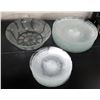 Image 1 : Textured Glass Dinner Plates, Salad Plates, Salad Serving Bowl