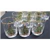 Image 2 : Qty 13 Christmas Tree Motif Beverage Glasses w/ Gold Rim, Approx. 4" H