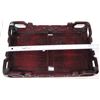 Image 8 : Carved Dark Wood Stand (19" x 12." x 3.5"H), Small Square Wood Tray, Round Wood Stand