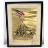 Image 1 : Framed Iwo Jima Scene with 1965 USMC Honorary Recruiter Certification (Alabama)