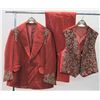 Image 1 : Coral 3-Piece Jim Nabors Stage Costume w/ Rhinestone Embellishments