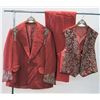 Image 2 : Coral 3-Piece Jim Nabors Stage Costume w/ Rhinestone Embellishments