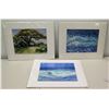 Image 1 : Signed Giclee Artwork:  "The Wave" 8/15, "Signature Tree" 6/15, "Pounding Surf" 8/15 - Artist Linda 