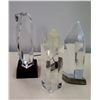 Image 1 : Qty 3 Misc. Glass Pillar Awards (Music Hall of Fame Alabama, Navy League of Honolulu, Music Foundati
